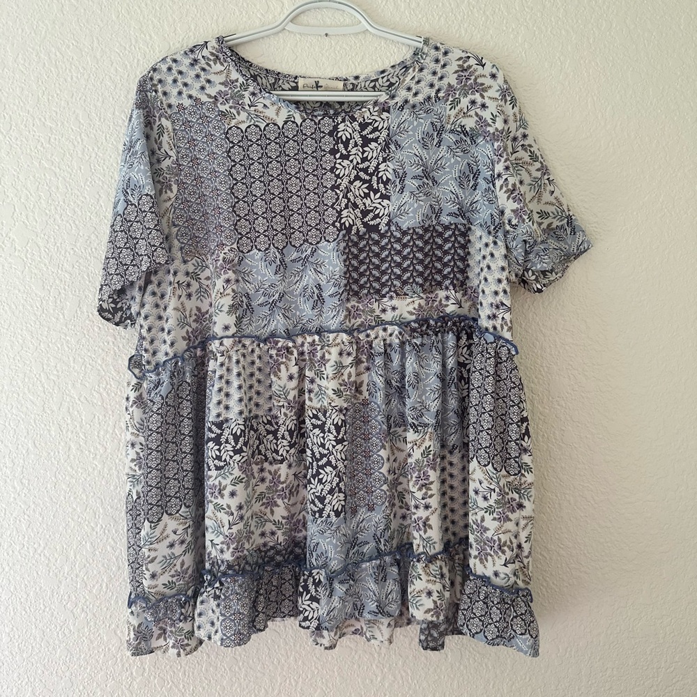 Perfect Peach Women’s Patchwork Top